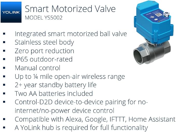 YoLink LoRa Smart Water Leak Protection System, Including 1/2" Commercial Grade - Image 2
