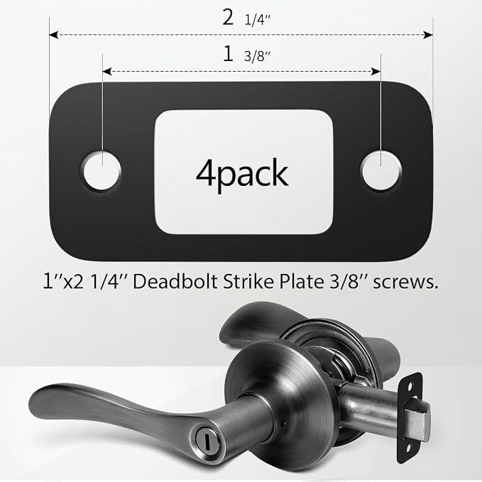 4Pack Deadbolt Strike Plate Door Backplate, Door Strike Plate - Image 2