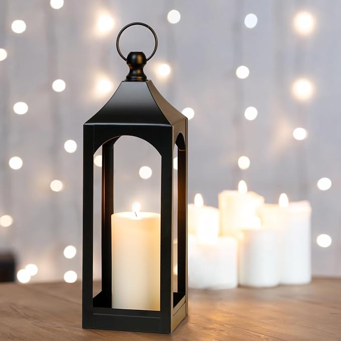 Modern Farmhouse Lantern Decor Metal Decorative Hanging Candle Lanterns | Ideal - Image 3