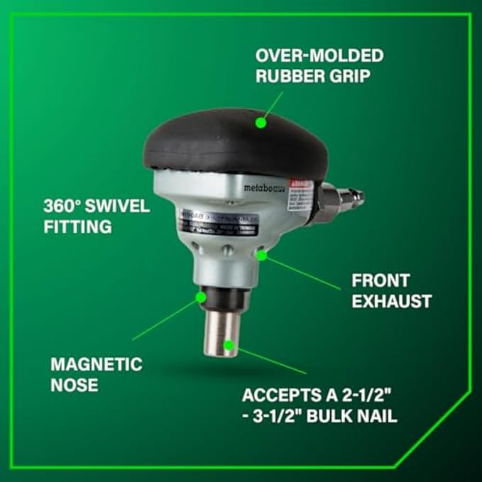 Metabo HPT Palm Nailer, Magnetic Nose 360° Swivel, Joist Hangers, NH90AB | - Image 4