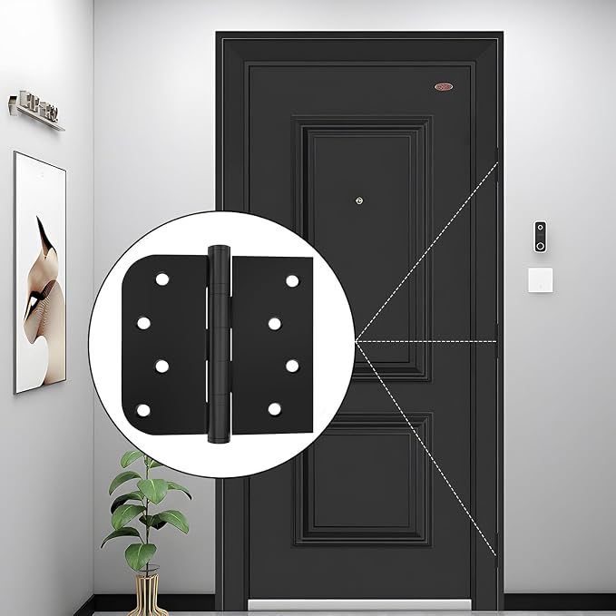 Ball Bearing Door Hinges, 4 x 4 Inch Stainless Steel Matte Black, 3 Pack | - Image 8