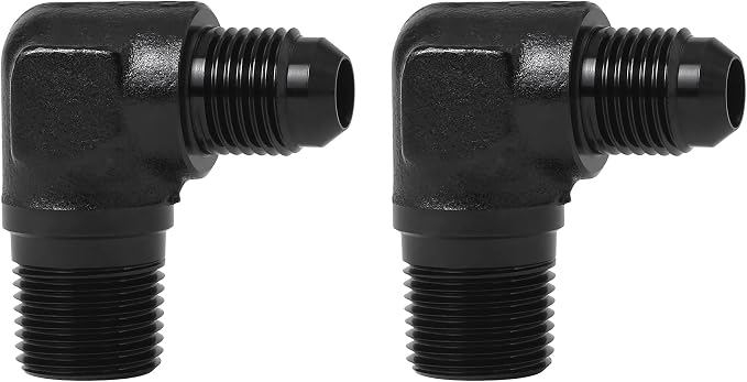 EVIL ENERGY 6AN to 3/8" NPT Male 90 Degree Fitting Adapter Aluminum 2PCS by EVILENERGY