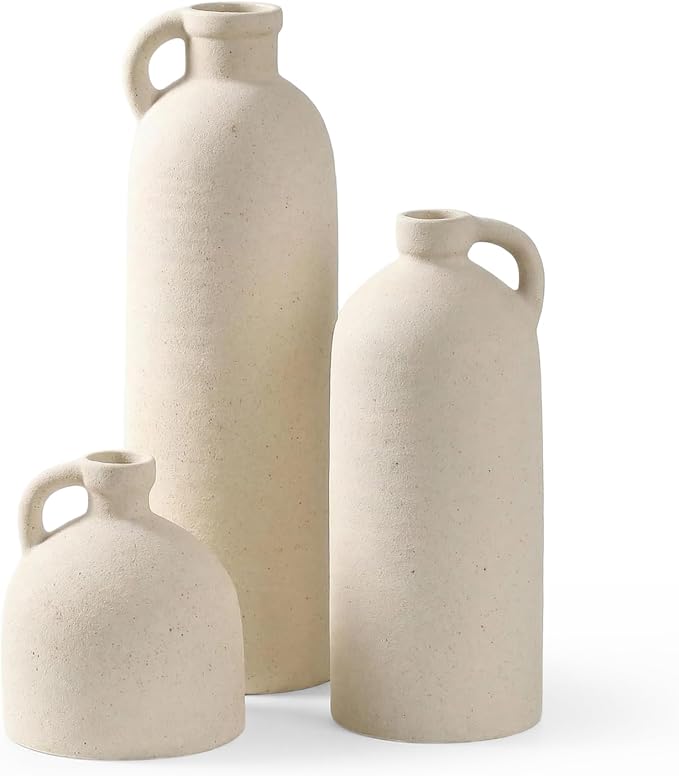 Flower Vase Set of 3, Ceramic Home Decor by Unknown