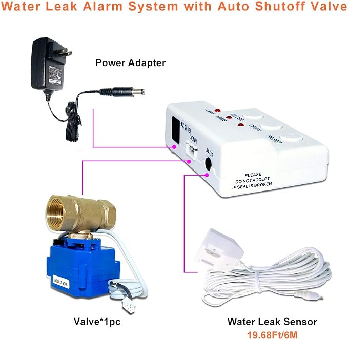 E-SDS Water Leak Detector with Shutoff Valve, Sensors and Sounds Alarm | - Image 2