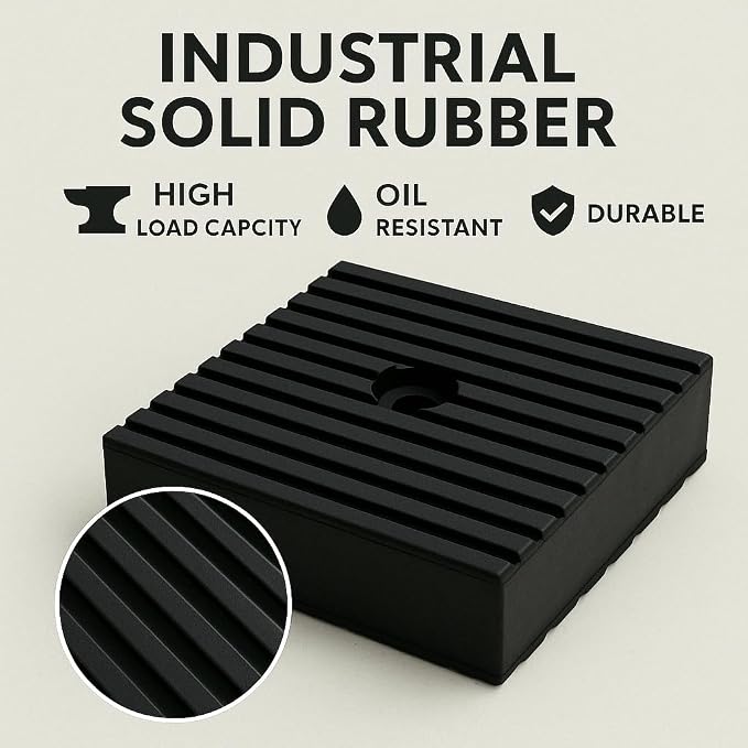 4 Pack Heavy-Duty Anti-Vibration Pads – Solid Rubber 4"x4"x1" | Noise Dampening - Image 4