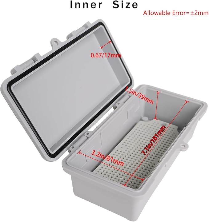 Junction Box, Hinged Grey Cover IP67 Waterproof ABS Project Box - Image 3