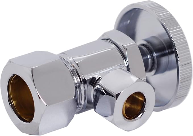 Westbrass A105-26 Round Handle Angle Stop Shut Off Valve, 1/2" Copper Pipe Inlet - Image 2