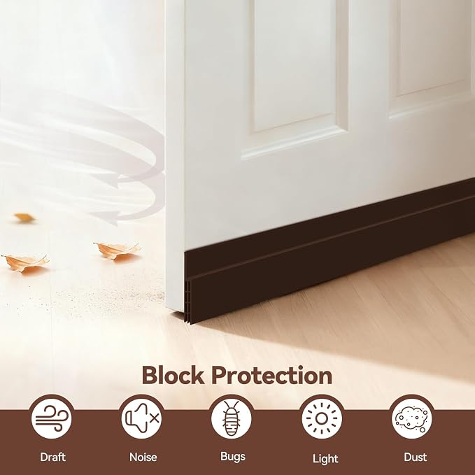 Ohuhu 118" Silicone Door Draft Stopper, - Image 3