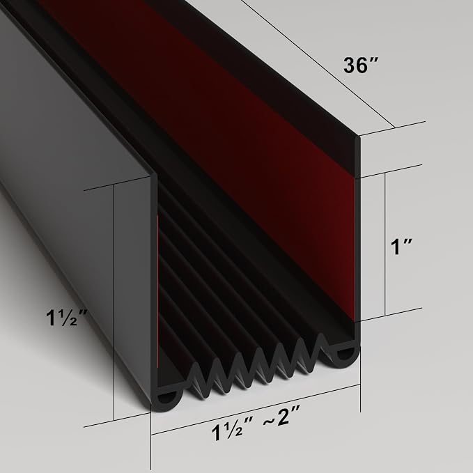 2 Pack Door Draft Stopper, 36” Length Cuttable Weather Stripping Door Seal - Image 7