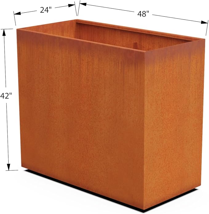 Corten Steel Planter Rectangle Outdoor Metal Garden Box Heavy Duty | Made in - Image 5