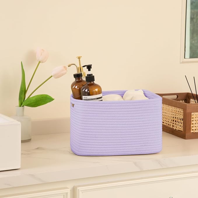 OIAHOMY 4 Pack Storage Baskets for Organizing 15L Cube Storage Bins Purple | - Image 5