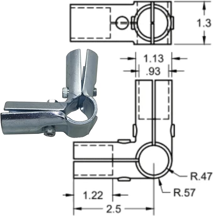 4 PCS 90 Degree Structural End Rail Clamps Fit - Image 3