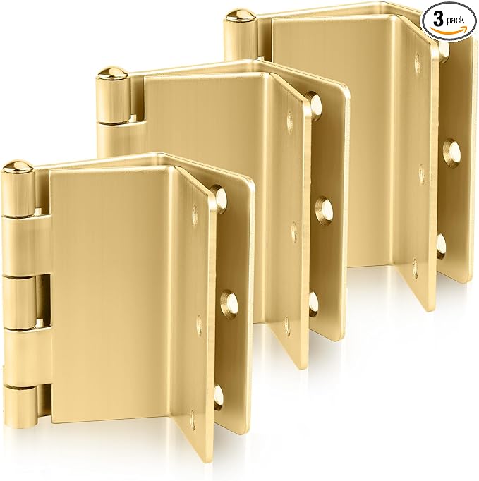 3 Pack Gold Offset Hinges 3.5 Inch Expandable Door Hinges Heavy Duty by Haidms