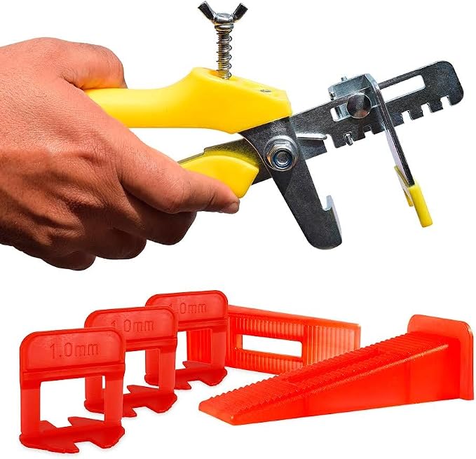 Tile Leveling System – 400 Tile Spacers + 200 Reusable Wedges + 1 Tile Plier – by EMAISTORE