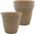 The HC Companies Eclipse Round Planter Pot, 6 Inch, Attached Saucer, Drainage by TheHCCompanies