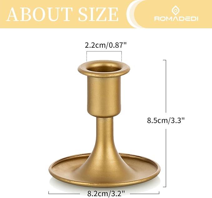 Candlestick Holders Taper Candle Holders, Romadedi Gold Candle Stick Candle - Image 5