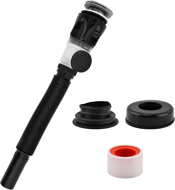 Bathroom Sink Drain Kit, Flexible P-Trap Drain Pipe - Image 9