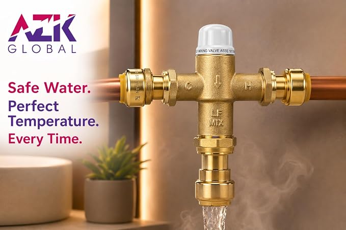 3/4" Push-Fit Thermostatic Mixing Valve, Cert: ASSE, NSF | TMV, Precise water - Image 6