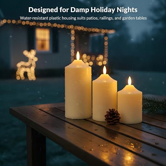 Battery Operated Candles with Timer, LED Flameless Candles with Remote | - Image 5