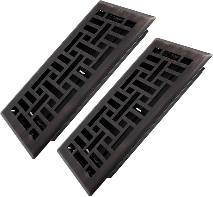 Howeall 4x10 Inches 2 Pack Heavy Duty Walkable Floor Register Easy Adjust Air by Howeall