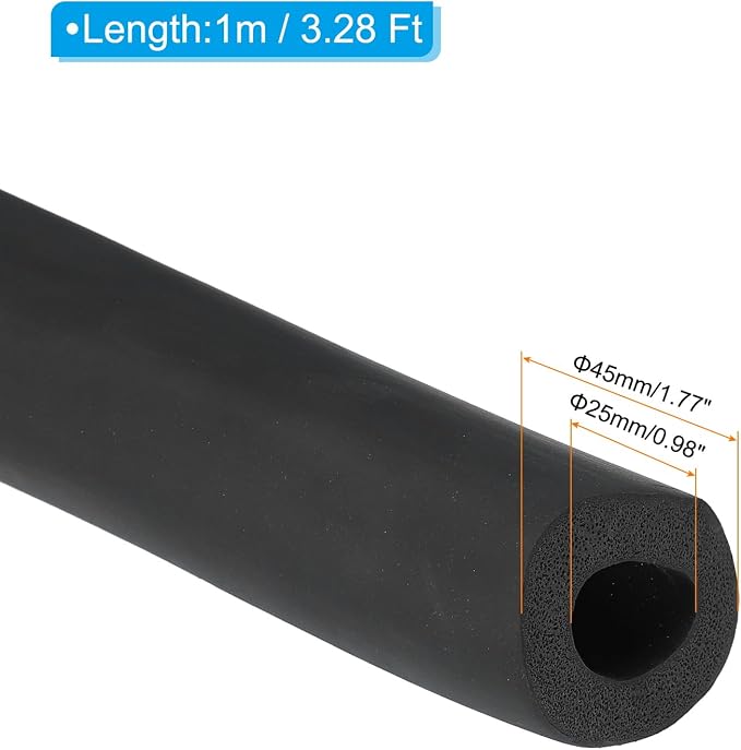 PATIKIL 25mm ID x 45mm OD x 1m Long Pipe Insulation Foam Tube, Pipe Cover Wrap - Image 2