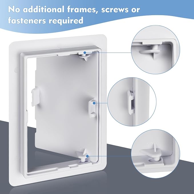 4"x6" 2 Pack Plastic Access Panel, Drywall Access Door White - Image 3
