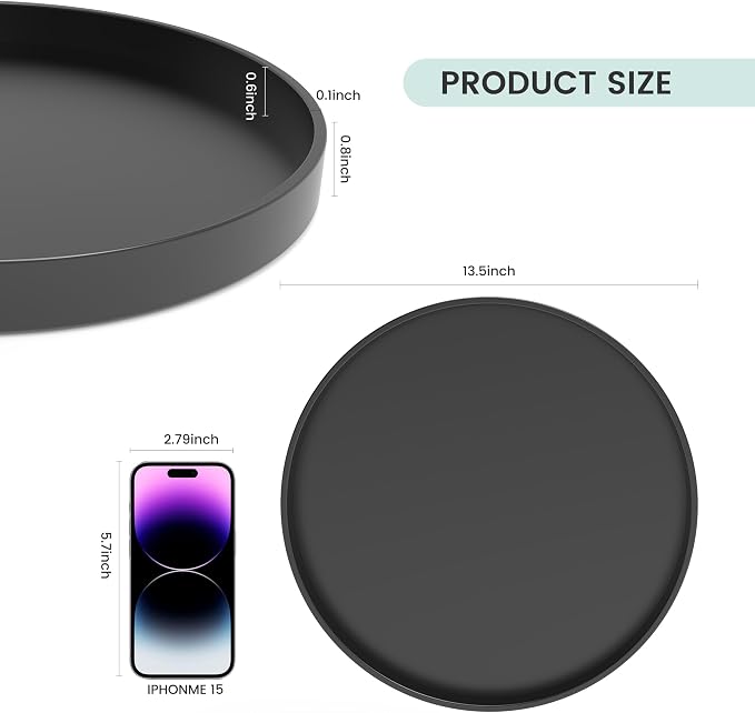 2 Pack 13.5" Bathroom and Vanity Tray, ABS Bathroom Counter Organizer, Coffee - Image 7