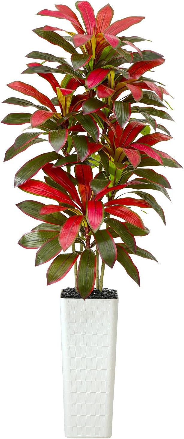 Artificial Red Dracaena Tree Indoor, 7FT Tall Fake Floor Plants by TXABL