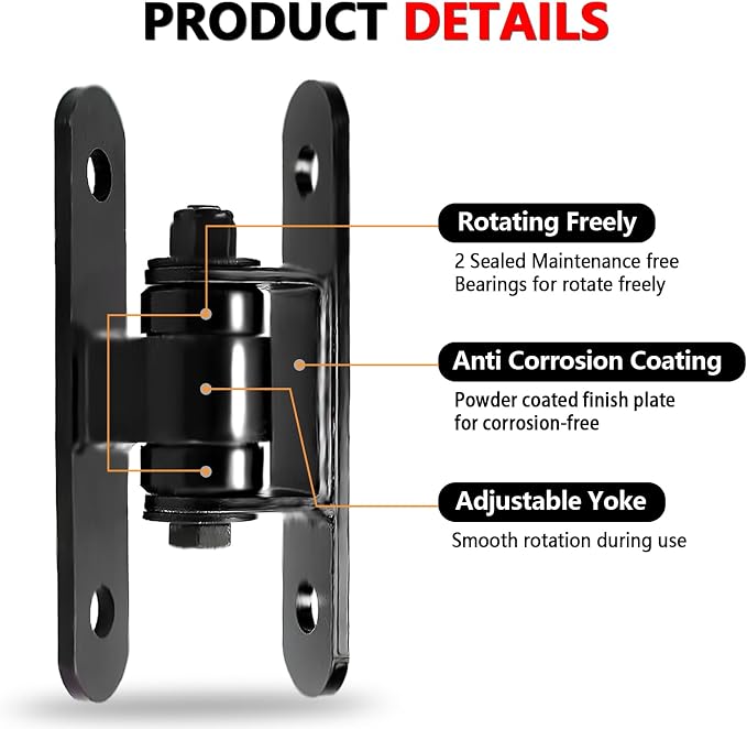 2 Pack Heavy Duty Outdoor Gate Hinges - Image 5