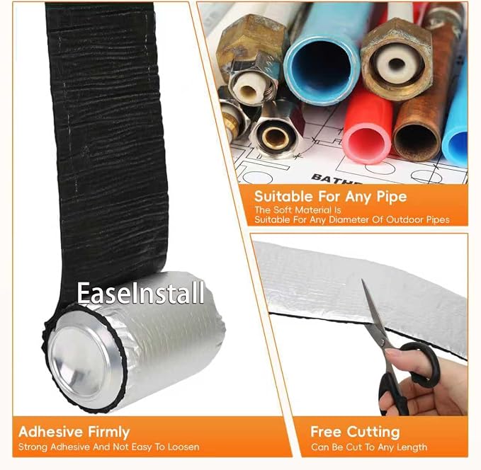 Pipe Insulation Wrap Foam Tube Self Adhesive Heat Tape - Image 5