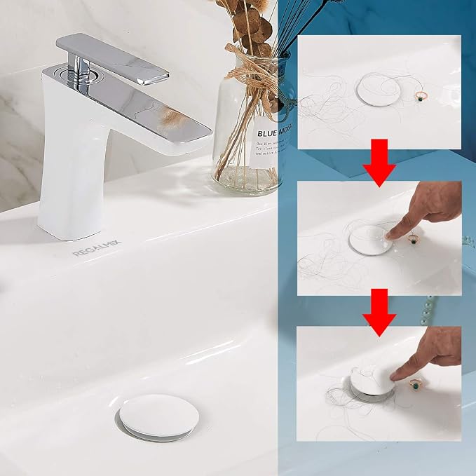 REGALMIX Pop Up Drain, Bathroom Faucet Vessel Vanity Sink Drain Stopper - Image 3