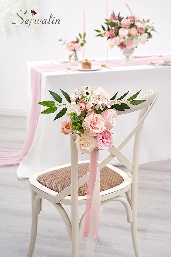 Serwalin Artificial Flowers Pink Flowers Fake Silk Flowers - Image 7
