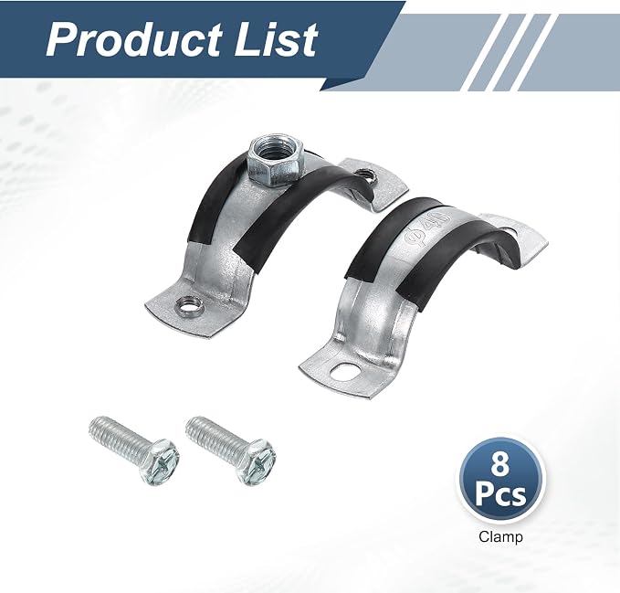 HARFINGTON 8 Pcs Split Ring Pipe Hanger 1-9/16" Galvanized Steel Sheet Wall - Image 3