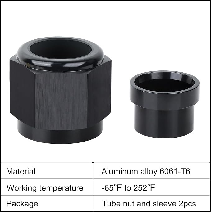 EVIL ENERGY 3AN Female Hardline Tube Nut & Sleeve Aluminum Fitting - Image 3
