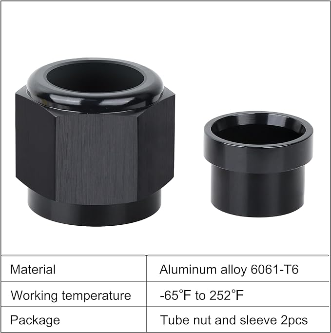 EVIL ENERGY 10AN Female Hardline Tube Nut & Sleeve Aluminum Fitting - Image 3