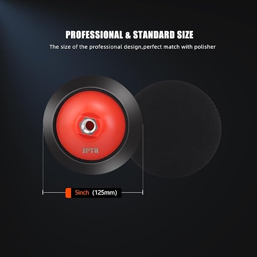 SPTA 2Pcs RO Rotary Flexible Backing Plate, Hoop-and-Loop Face PU Soft Backing - Image 2