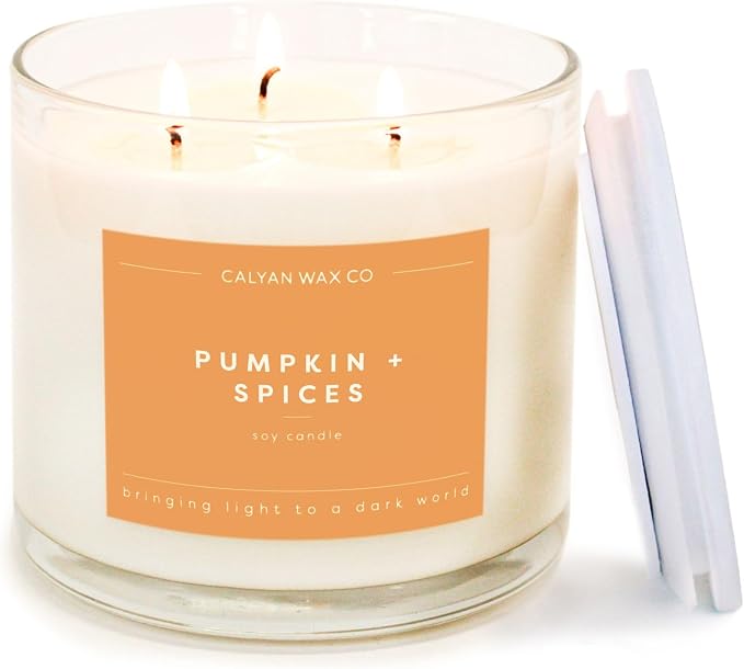 Pumpkin & Spices 3 Wick Scented Candle by CalyanWaxCo