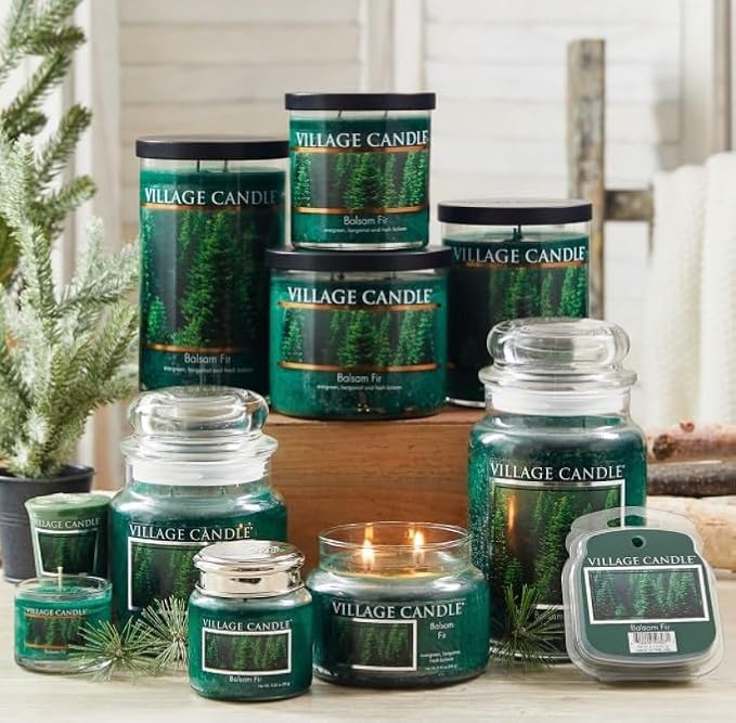 Village Candle Balsam Fir Large Apothecary Jar, Scented Candle, 21.25 oz. - Image 3