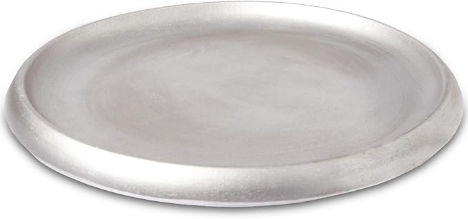 DN DECONATION Silver Ottoman Tray, Large Round Decorative Trays - Image 7