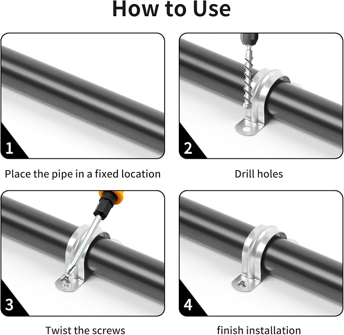 30 PCS 1-1/4 Inch Reinforced Rigid Pipe Strap, 2 Holes U Bracket Cable Clamp - Image 5