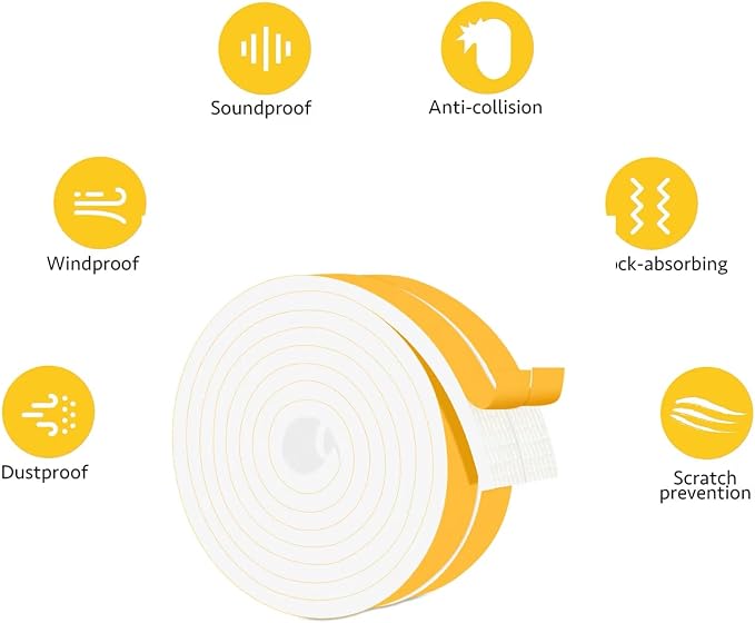 Foam Strips for Doors, AC Seal, Blocks Drafts & Noise 3/4x1/4in | Strong - Image 2