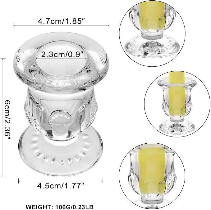 Glass Taper Candle Holder Set of 12 - Image 2