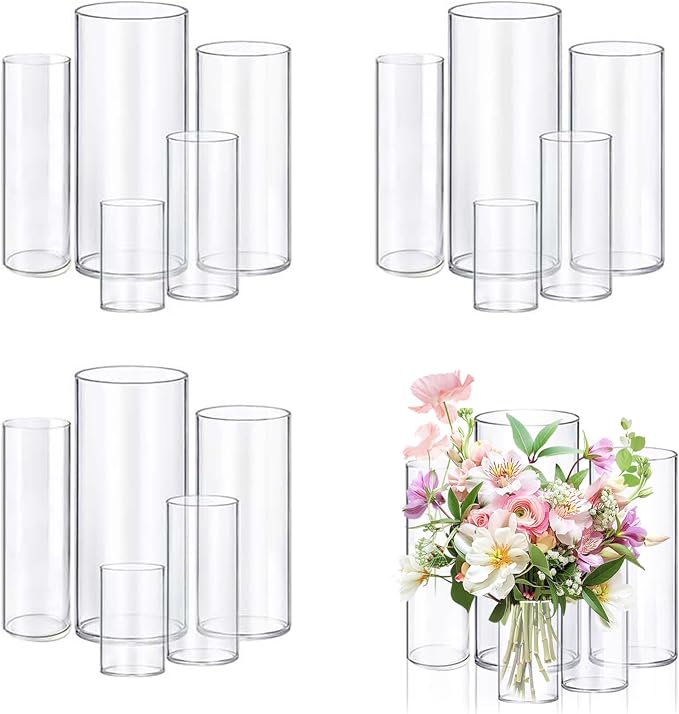 KRNDUMA 15pcs Glass Vase Cylinder Vases by Unknown