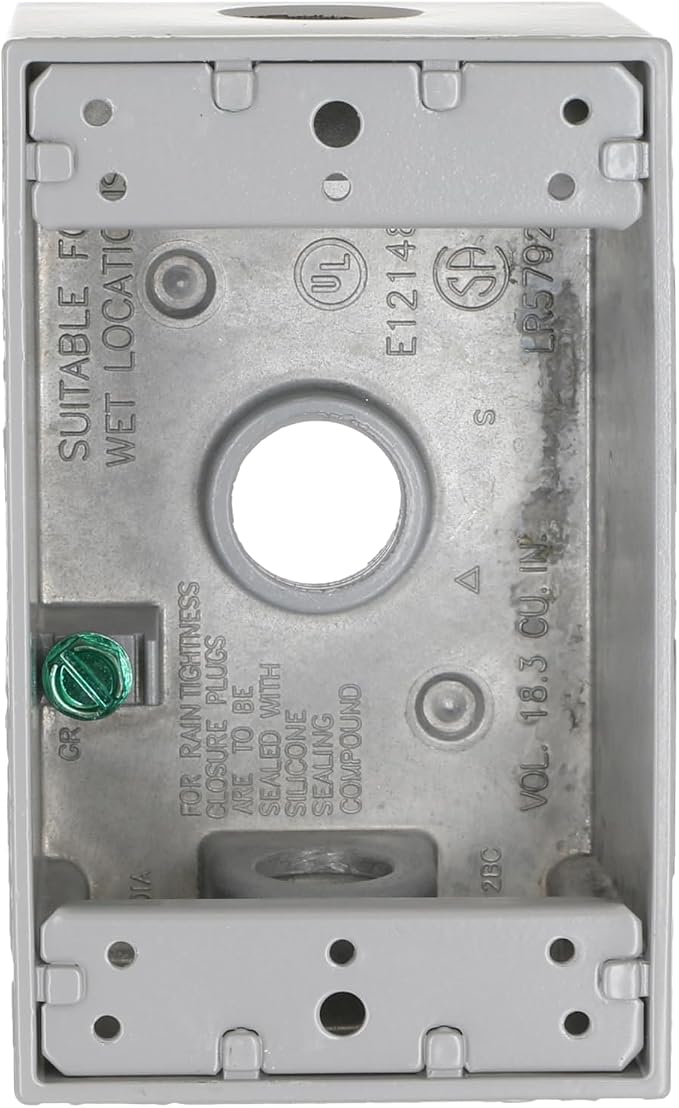 BELL 1-Gang Weatherproof Box, Three 1/2 in. Threaded Outlets, NEMA 3R, UL Listed - Image 2