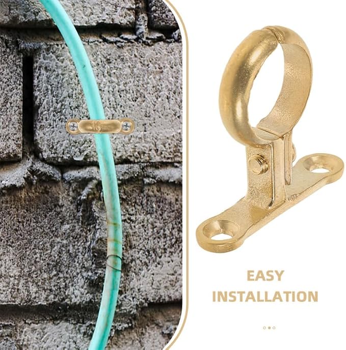 DOITOOL 2Pack Brass Pipe Bracket Clamp Heavy Duty Wall Mounted Clamps Tube - Image 2