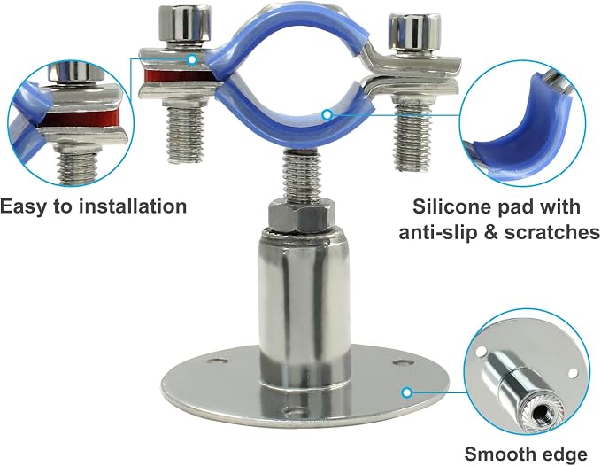 2PCS Wall Mount Ceiling Mount Pipe, - Image 3