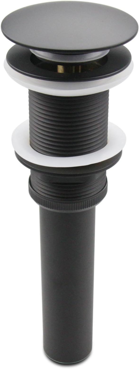 Bathroom Sink Pop Up Drain Without Overflow, Large Cap, Matte Black by ALLWIN-HOUSEWARE