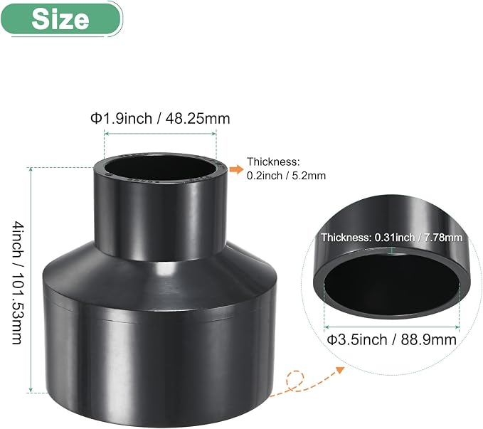 M METERXITY 1-Pack UPVC Reducer Pipe Fitting - Image 3
