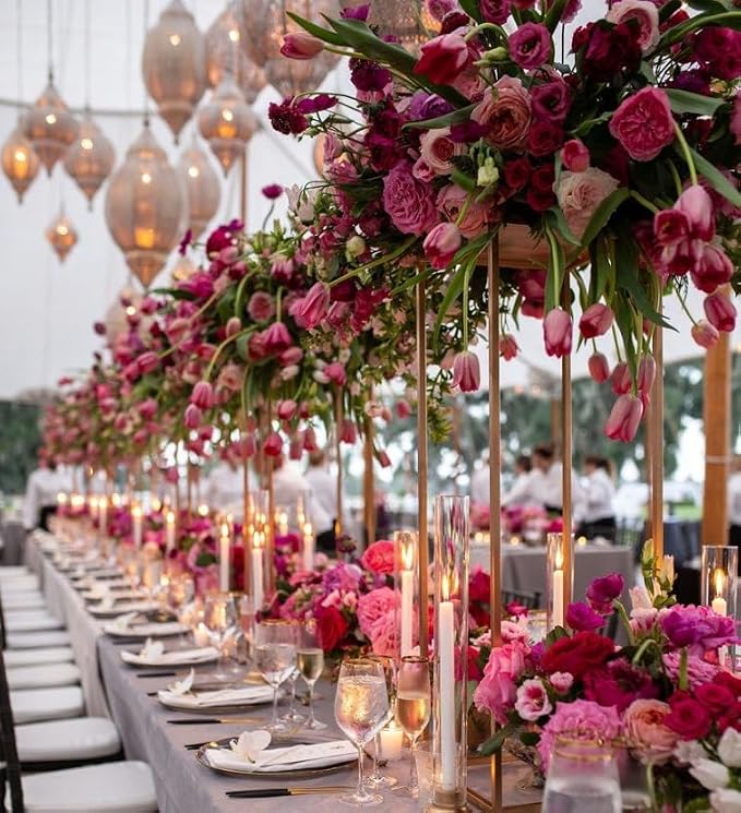 23.6inch 10 pcs Column Vases Gold Centerpieces - Image 6