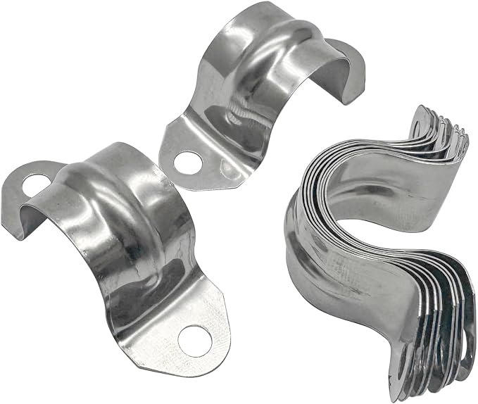 1/2inch Two Hole Strap U Bracket Stainless Steel Tube Strap Tension Clip - Image 5